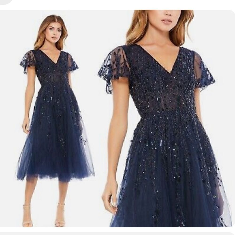 MAC DUGGAL 20304 Beaded embellished  Dress Tulle